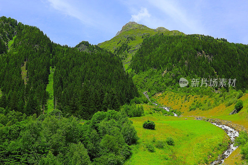 奥地利泰洛高山景观，因斯布鲁克，Hohe Tauern, Kaunertal山路